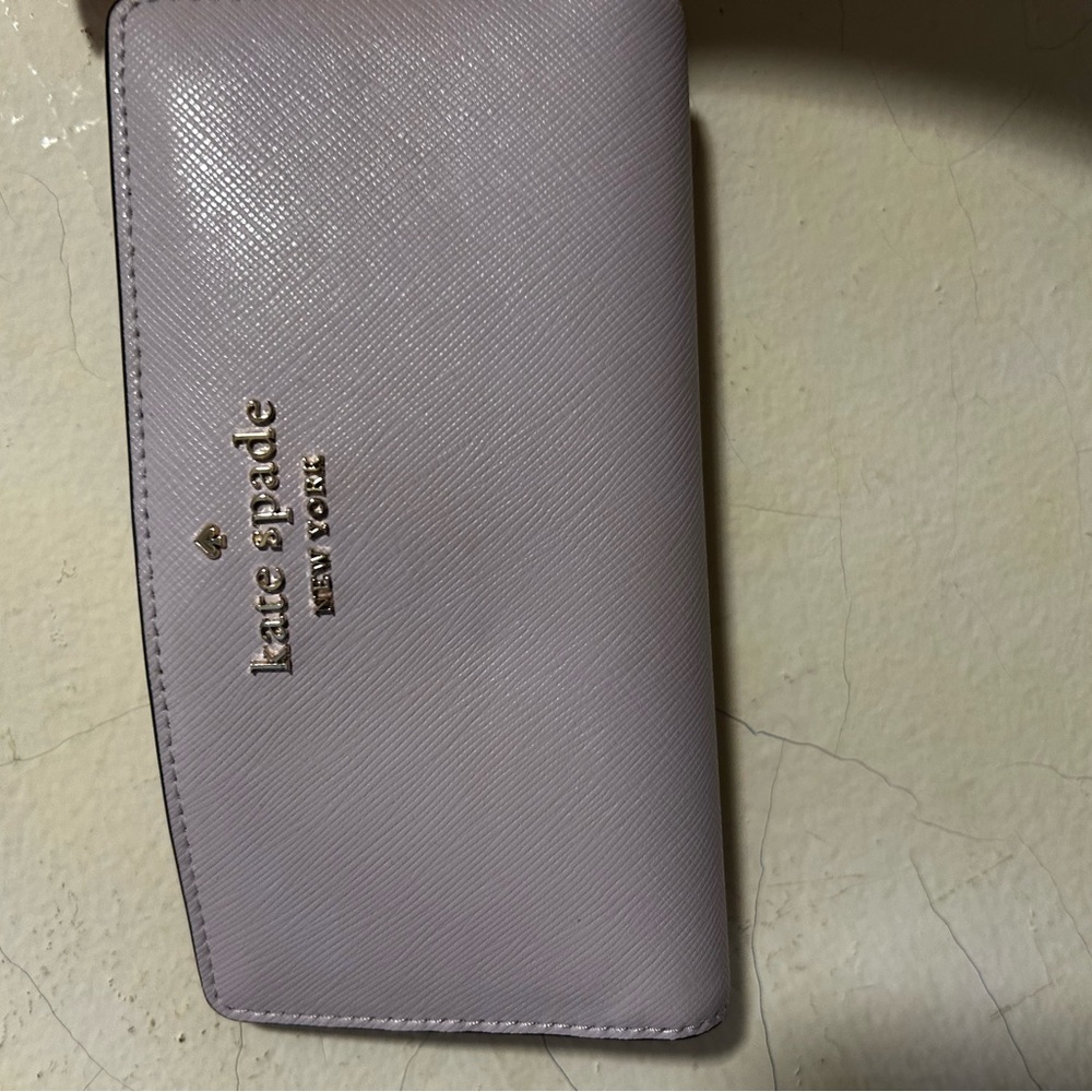Kate Spade Lilac Clutch with Gold Accents